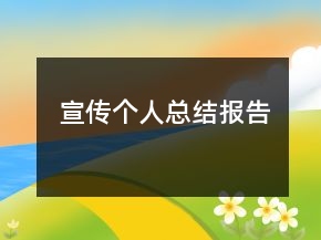 宣傳個人總結(jié)報告