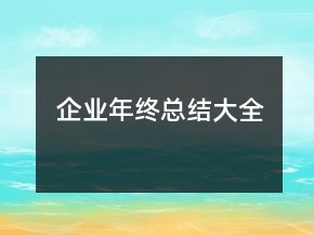 企業(yè)年終總結(jié)大全