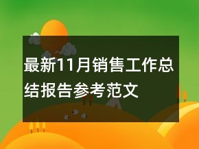 最新11月銷售工作總結(jié)報告參考范文