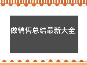 做銷售總結(jié)最新大全