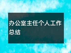 辦公室主任個人工作總結