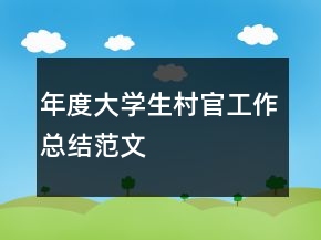 年度大學生村官工作總結(jié)范文