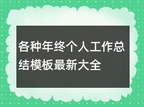 各種年終個(gè)人工作總結(jié)模板最新大全