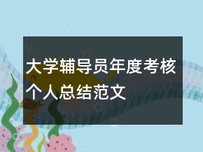 大學輔導員年度考核個人總結范文