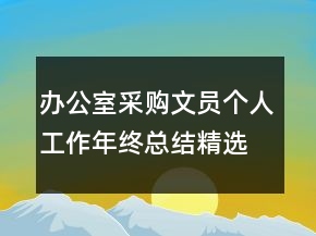 辦公室采購(gòu)文員個(gè)人工作年終總結(jié)精選