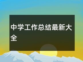 中學(xué)工作總結(jié)最新大全