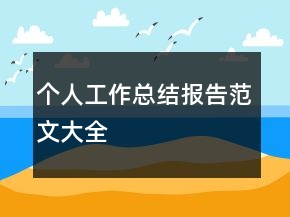 個人工作總結報告范文大全
