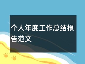 個(gè)人年度工作總結(jié)報(bào)告范文
