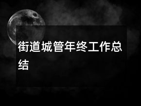 街道城管年終工作總結