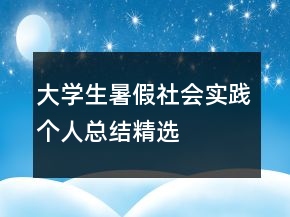 大學(xué)生暑假社會實踐個人總結(jié)精選
