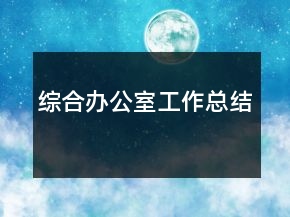 綜合辦公室工作總結(jié)
