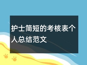 護(hù)士簡(jiǎn)短的考核表個(gè)人總結(jié)范文