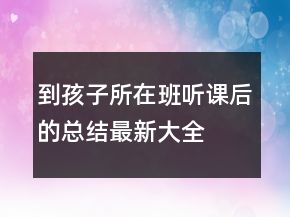到孩子所在班聽課后的總結(jié)最新大全