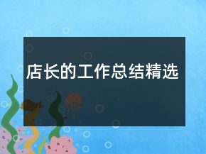 店長的工作總結(jié)精選