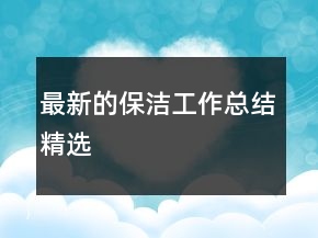 最新的保潔工作總結(jié)精選