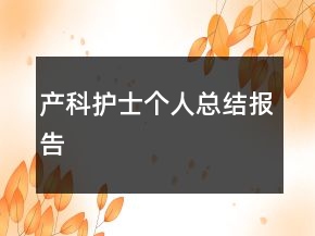 產(chǎn)科護(hù)士個(gè)人總結(jié)報(bào)告