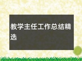 教學(xué)主任工作總結(jié)精選