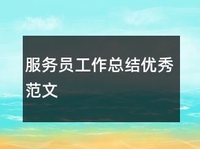 服務(wù)員工作總結(jié)優(yōu)秀范文