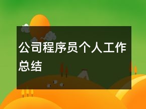 公司程序員個(gè)人工作總結(jié)