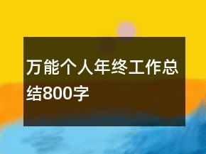 萬能個(gè)人年終工作總結(jié)800字