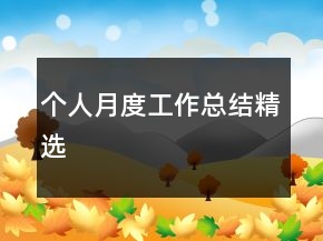 個人月度工作總結(jié)精選