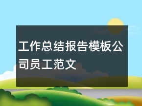 工作總結(jié)報告模板公司員工范文