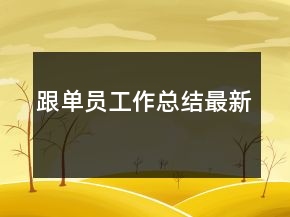 跟單員工作總結(jié)最新