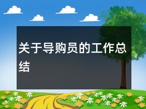 關(guān)于導購員的工作總結(jié)