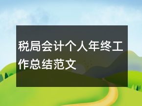 稅局會計個人年終工作總結(jié)范文