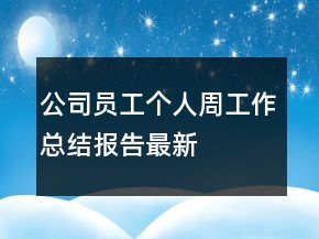 公司員工個(gè)人周工作總結(jié)報(bào)告最新