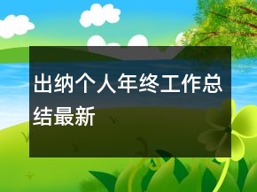 出納個人年終工作總結最新