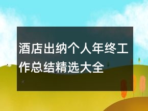 酒店出納個(gè)人年終工作總結(jié)精選大全