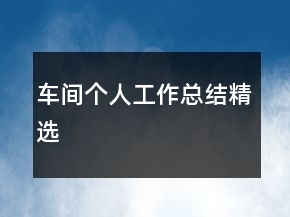 車(chē)間個(gè)人工作總結(jié)精選