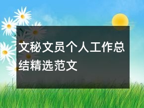 文秘文員個人工作總結(jié)精選范文