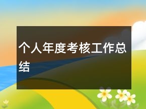 個人年度考核工作總結(jié)