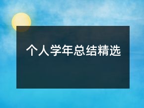 個人學年總結精選