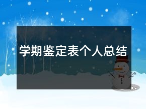 學(xué)期鑒定表個人總結(jié)