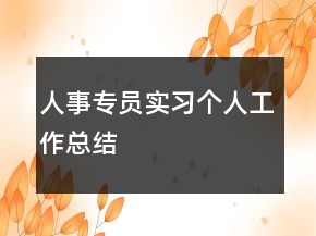 人事專員實(shí)習(xí)個(gè)人工作總結(jié)