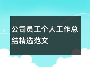 公司員工個(gè)人工作總結(jié)精選范文