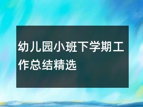 幼兒園小班下學(xué)期工作總結(jié)精選