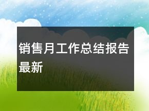 銷售月工作總結(jié)報告最新