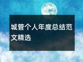 城管個(gè)人年度總結(jié)范文精選