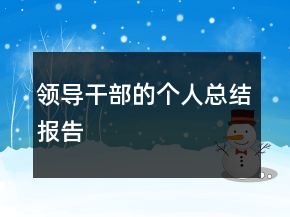 領(lǐng)導(dǎo)干部的個(gè)人總結(jié)報(bào)告