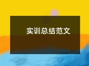 實訓(xùn)總結(jié)范文