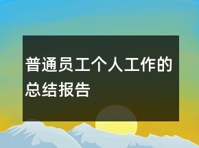 普通員工個人工作的總結(jié)報告