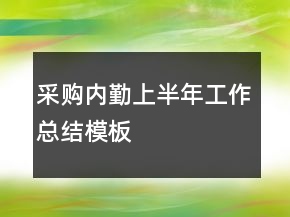 采購內(nèi)勤上半年工作總結(jié)模板