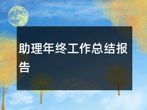 助理年終工作總結(jié)報(bào)告