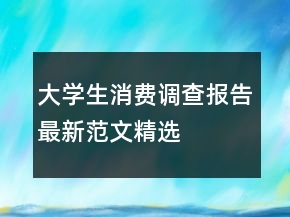 大學(xué)生消費(fèi)調(diào)查報(bào)告最新范文精選