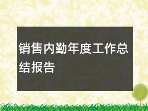 銷售內(nèi)勤年度工作總結(jié)報(bào)告