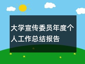 大學宣傳委員年度個人工作總結報告